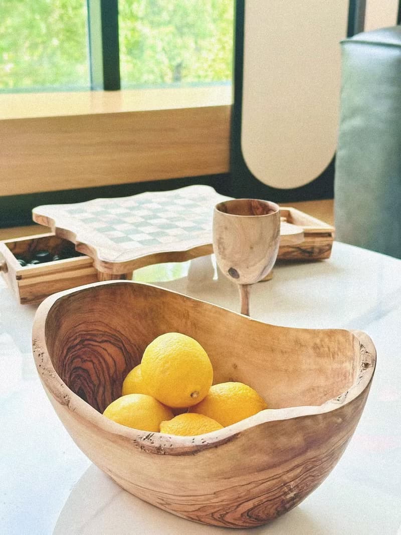 北非手工木製餐桌擺件廚房收納