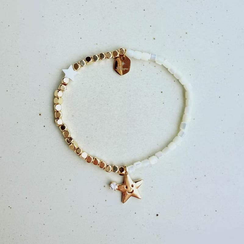 微笑星星貝母碎金手環