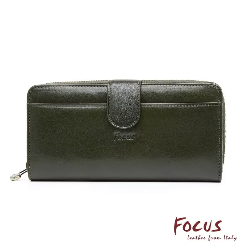 真皮女用長夾 / 大容量長夾拉鍊包 / 真皮長夾_藍/綠2色任選F3475
