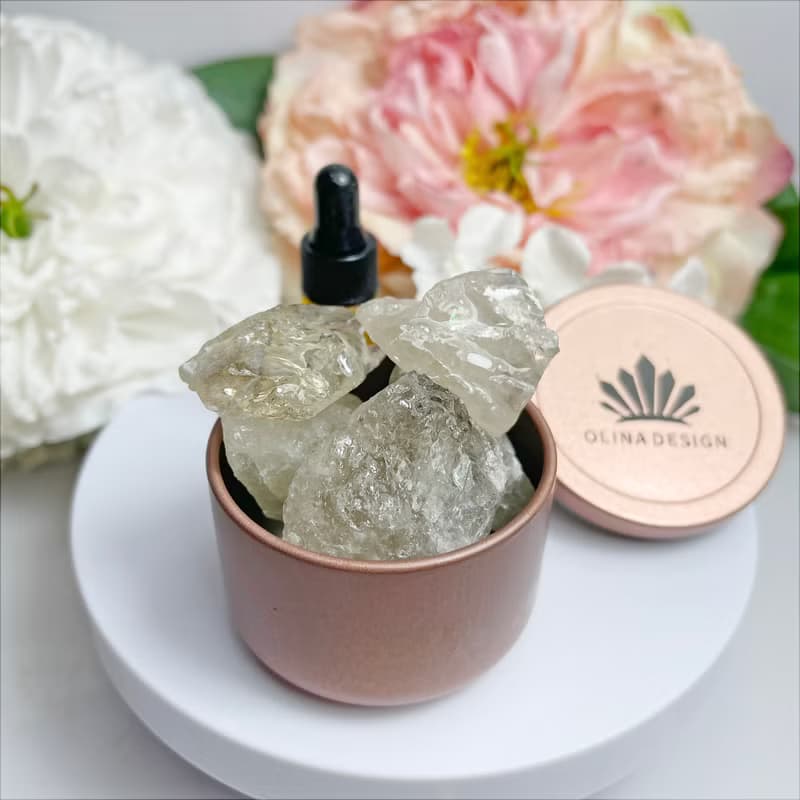 白茶晶 水晶擴香 薰香石 淨化療癒組 擴香石 香氛 原礦 原石擴香
