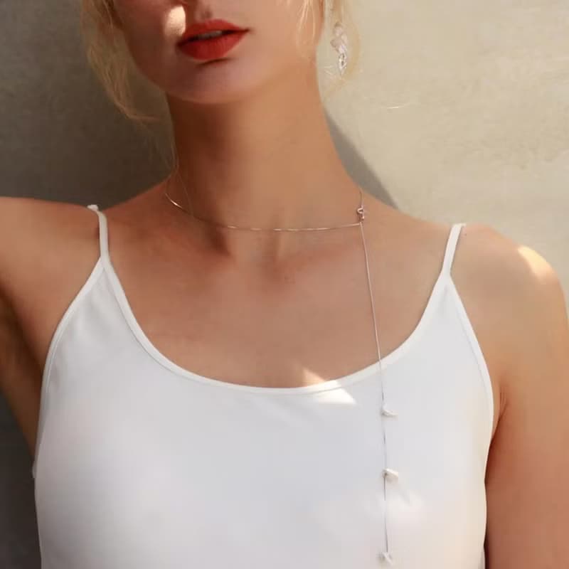 銀色繁花之影兩用項鍊/背鍊 - 英國Vogue雜誌報導款