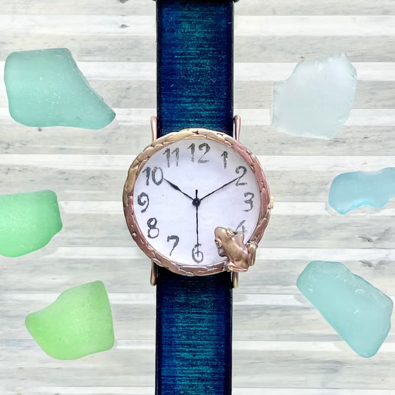 窺視著池面的青蛙 手錶 L 極光