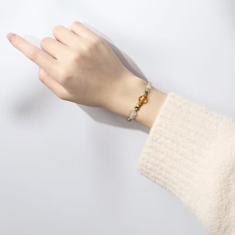 富裕森林 | A71水草瑪瑙黃水晶黑髮晶水晶手鍊