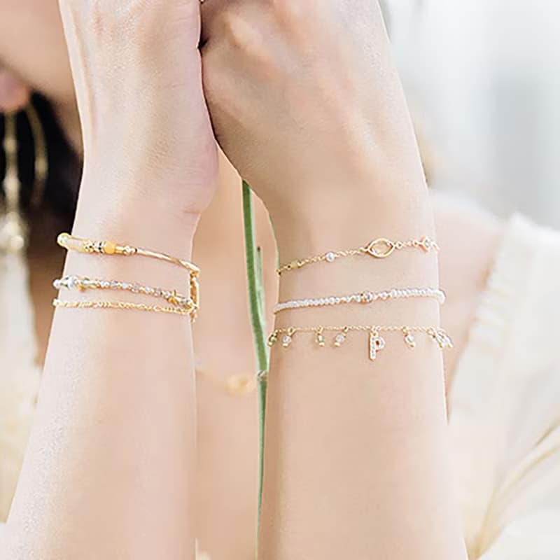 財運 x 黃水晶 珍珠 黃蛋白石 黃【公主的假日野餐。BELLE】手鍊