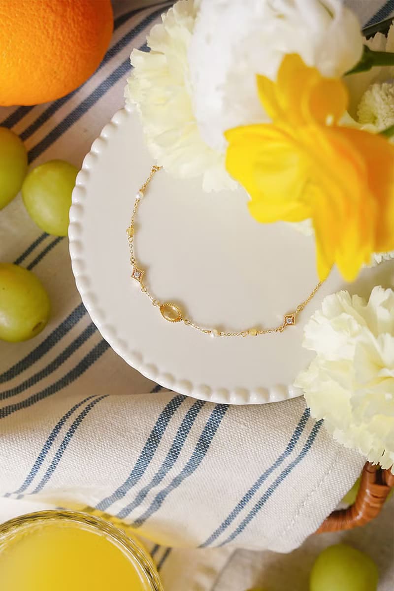 財運 x 黃水晶 珍珠 黃蛋白石 黃【公主的假日野餐。BELLE】手鍊