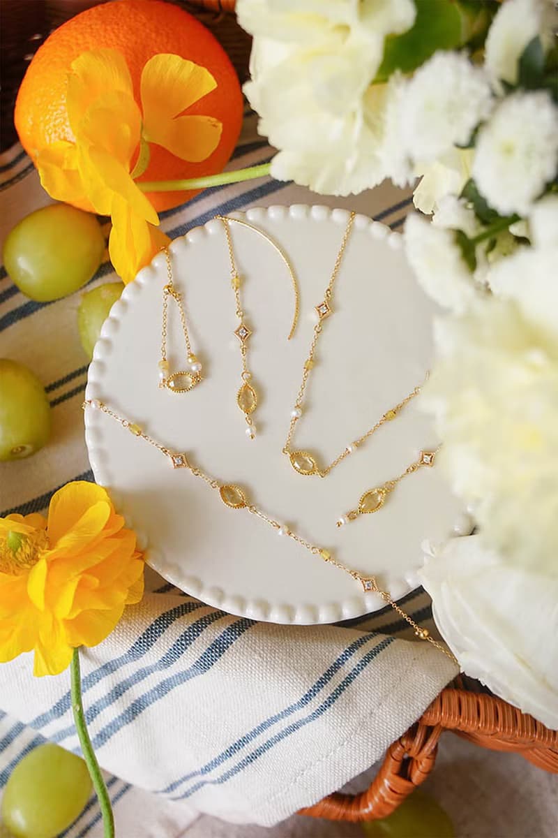 財運 x 黃水晶 珍珠 黃蛋白石 黃【公主的假日野餐。BELLE】手鍊