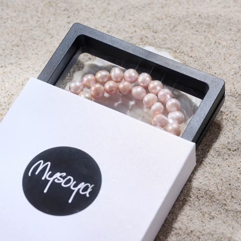 天然粉紫螺紋珍珠項鍊 10–11mm 銀色龍蝦扣 個性時尚 萬聖節禮物