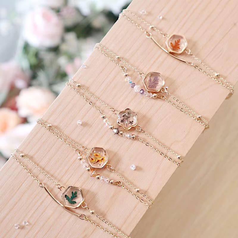 壓花/押花手鍊/生日禮物/姊妹禮物/情人節禮物/聖誕禮物/聖誕節