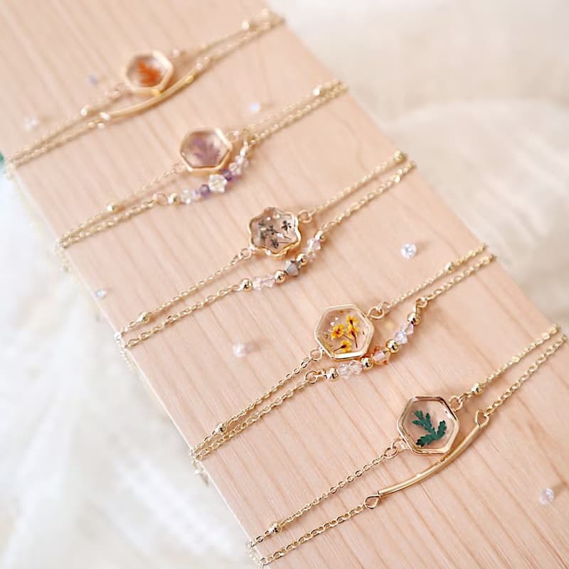 壓花/押花手鍊/生日禮物/姊妹禮物/情人節禮物/聖誕禮物/聖誕節