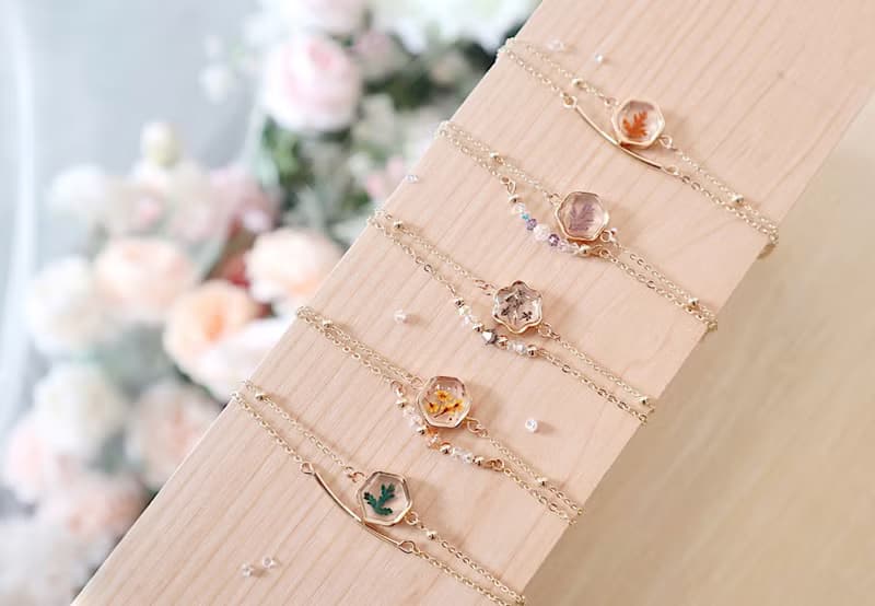 壓花/押花手鍊/生日禮物/姊妹禮物/情人節禮物/聖誕禮物/聖誕節