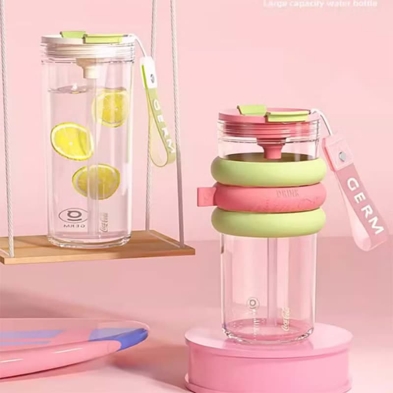 GERM可口可樂咖啡杯女生高顏值tritan杯子運動塑料吸管水