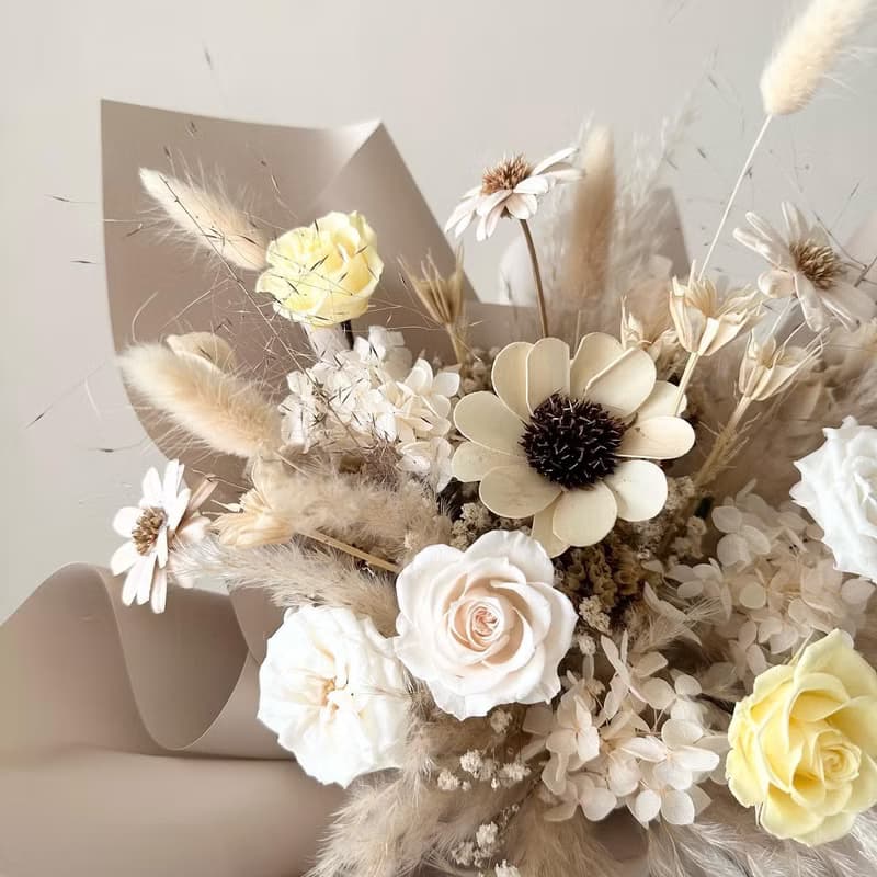 情人節限定 奶油色系花束 情人節花束 求婚 生日 週年 禮物