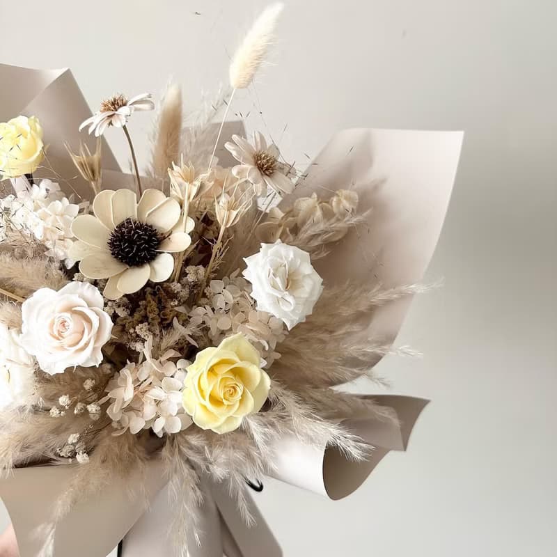 情人節限定 奶油色系花束 情人節花束 求婚 生日 週年 禮物