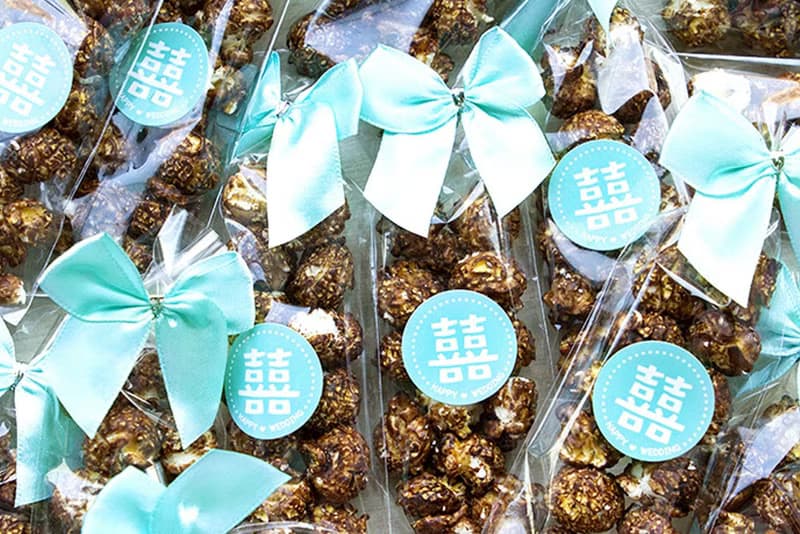 婚禮魔球爆米花(Tiffany囍字款)-焦糖/巧克力 2口味可選 二次進場