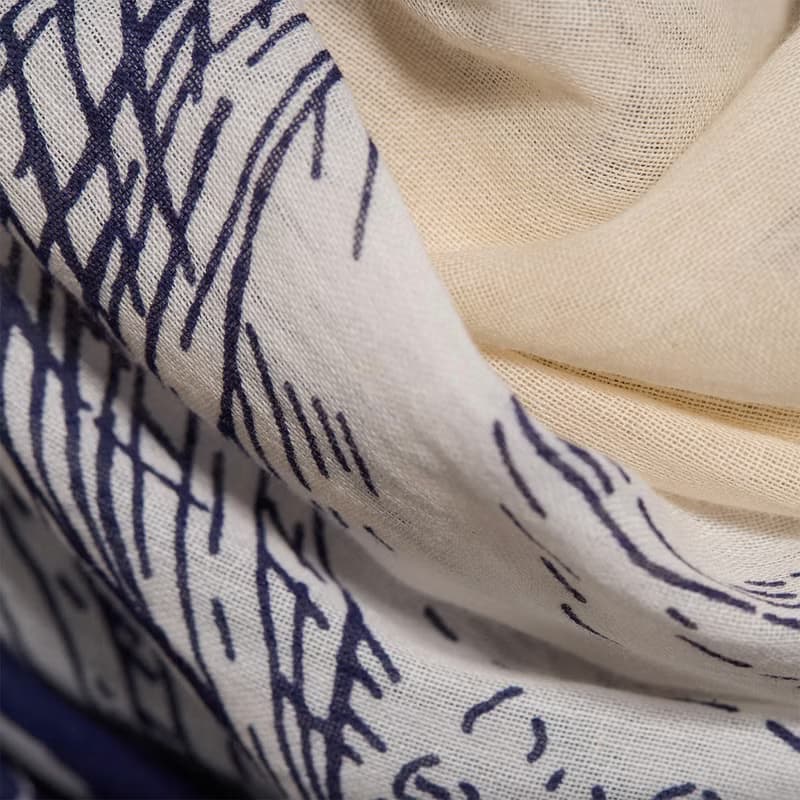 【INOUI EDITIONS】BALTHAZAR 純棉圍巾 / NAVY