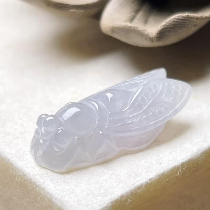 冰種翡翠蟬 | 天然緬甸玉A貨翡翠 | 送禮