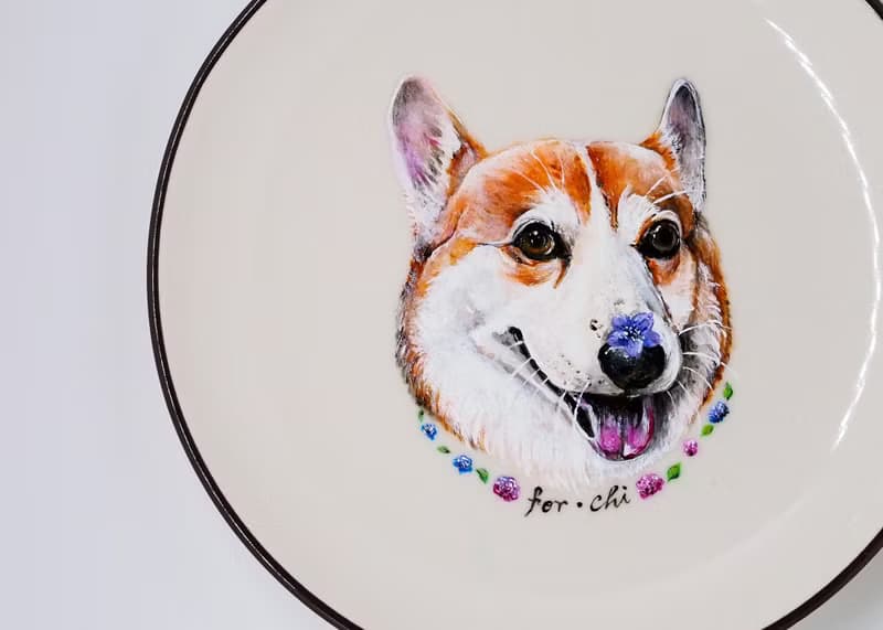 壁掛裝飾盤 / 點心盤系列－閃亮亮笑的柯基