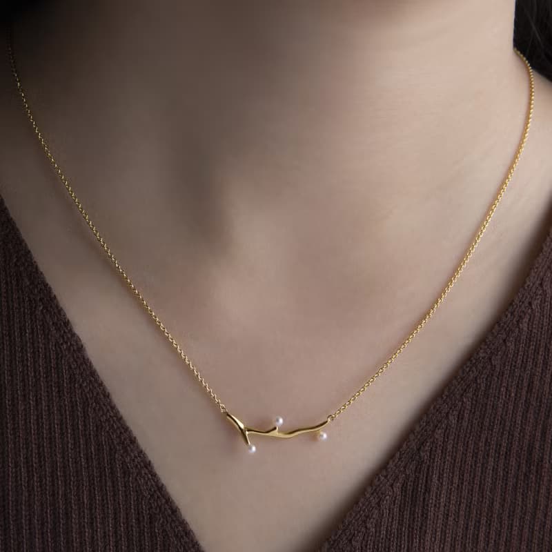 【送禮首選最佳禮物】棲息之枝天然珍珠純銀項鍊(身體山島合作款)