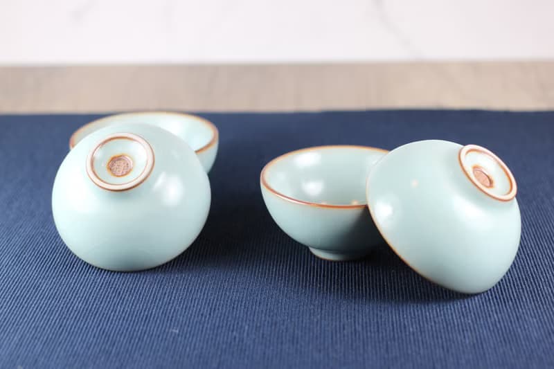 【母親節禮物】70ml 天青汝窯 圓滿茶杯 鶯歌陶藝名家葉敏祥作