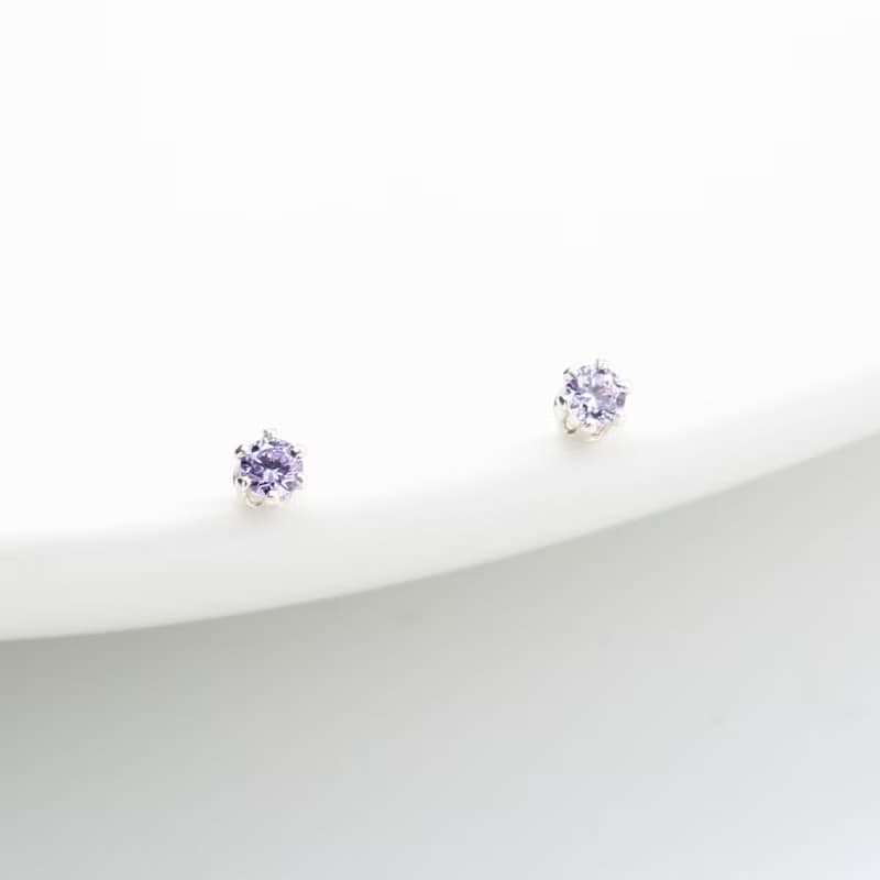 【Angel & Me】皇冠 3mm 瑞士彩鑽 單鑽一對 s925 純銀 耳環 耳夾