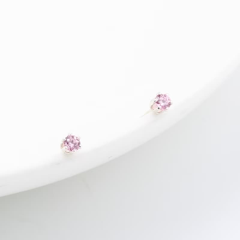 【Angel & Me】皇冠 3mm 瑞士彩鑽 單鑽一對 s925 純銀 耳環 耳夾