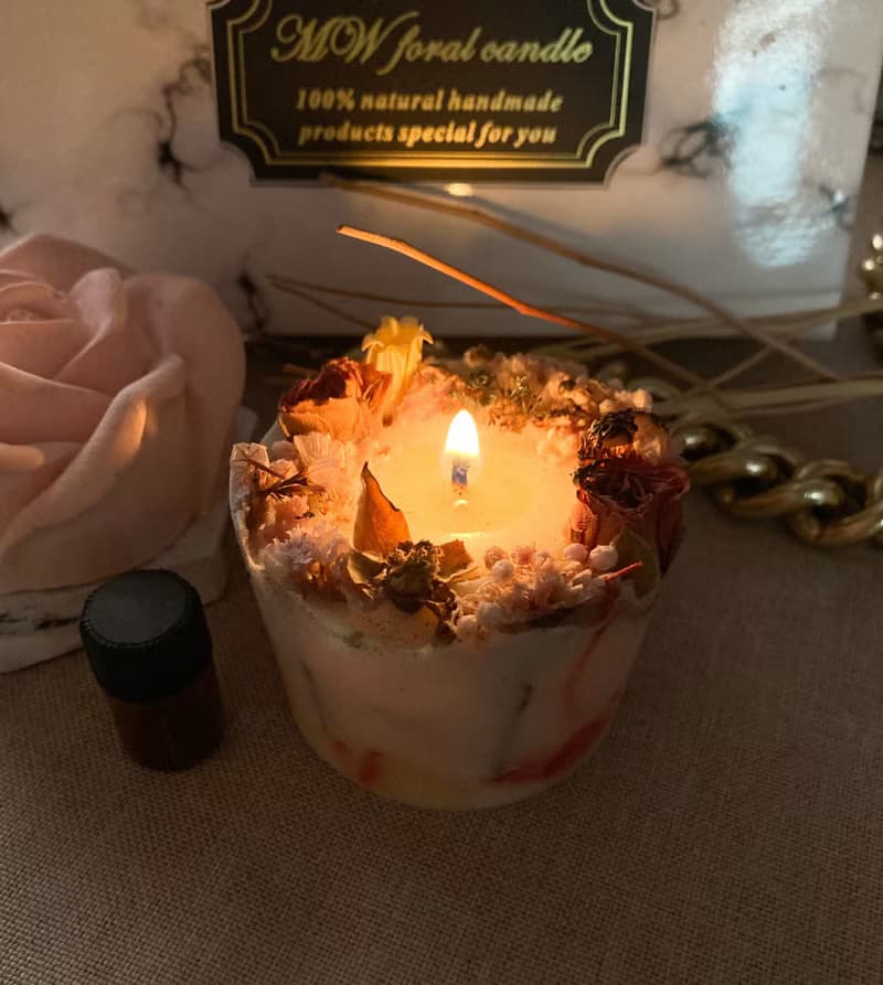 玫瑰禮盒/乾燥花蠟燭/玫瑰花擴香擺飾/交換禮物