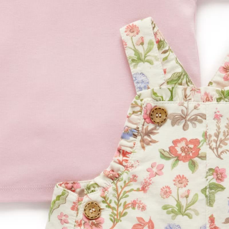 澳洲Purebaby有機棉嬰兒吊帶連身衣套裝 6M-2T 花朵