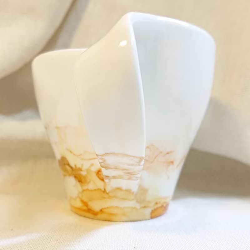 秋色山嵐:流線手把設計咖啡杯/酒精墨水