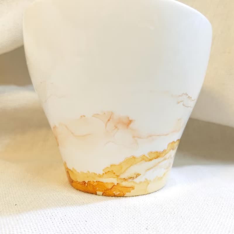 秋色山嵐:流線手把設計咖啡杯/酒精墨水