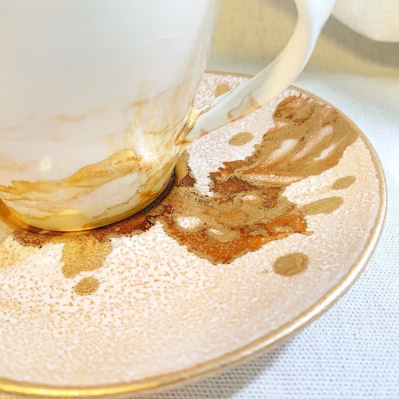秋色山嵐:流線手把設計咖啡杯/酒精墨水