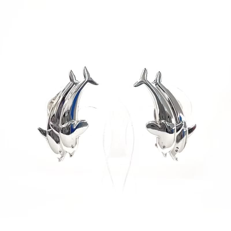 【日本直送 中古美品】ジョージジェンセン Georg Jensen イヤリング イルカ アルノ マリノウスキー 129 シルバー925