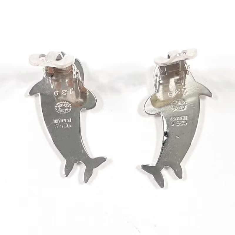 【日本直送 中古美品】ジョージジェンセン Georg Jensen イヤリング イルカ アルノ マリノウスキー 129 シルバー925