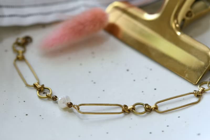 Pearl NO.15│ 珍珠x黃銅 │ 黃銅手鍊