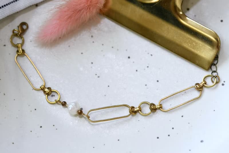Pearl NO.15│ 珍珠x黃銅 │ 黃銅手鍊