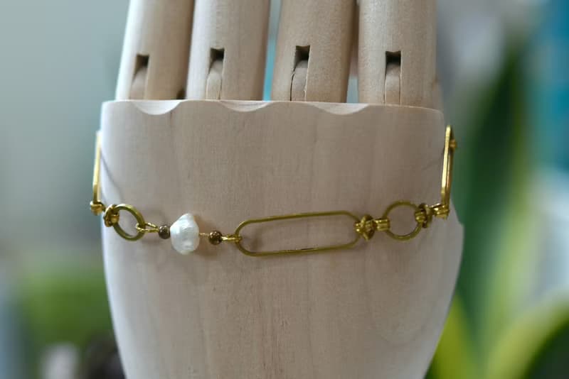 Pearl NO.15│ 珍珠x黃銅 │ 黃銅手鍊
