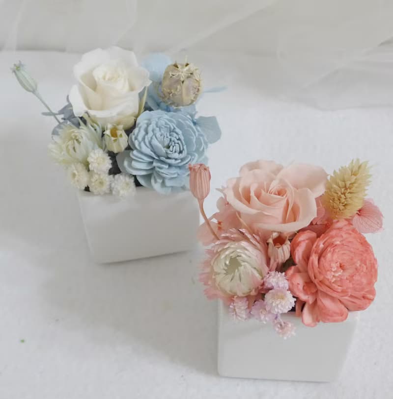 【DIY材料包】永恆的愛盆花結婚捧花永生乾燥花畢業謝師禮物畢業