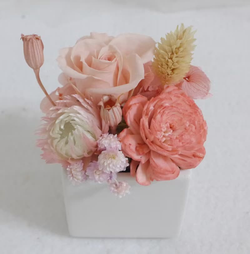 【DIY材料包】永恆的愛盆花結婚捧花永生乾燥花畢業謝師禮物畢業