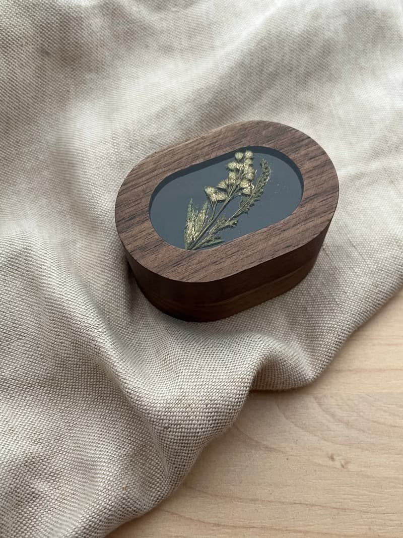 押花 戒指盒 介指盒 木盒 禮物盒