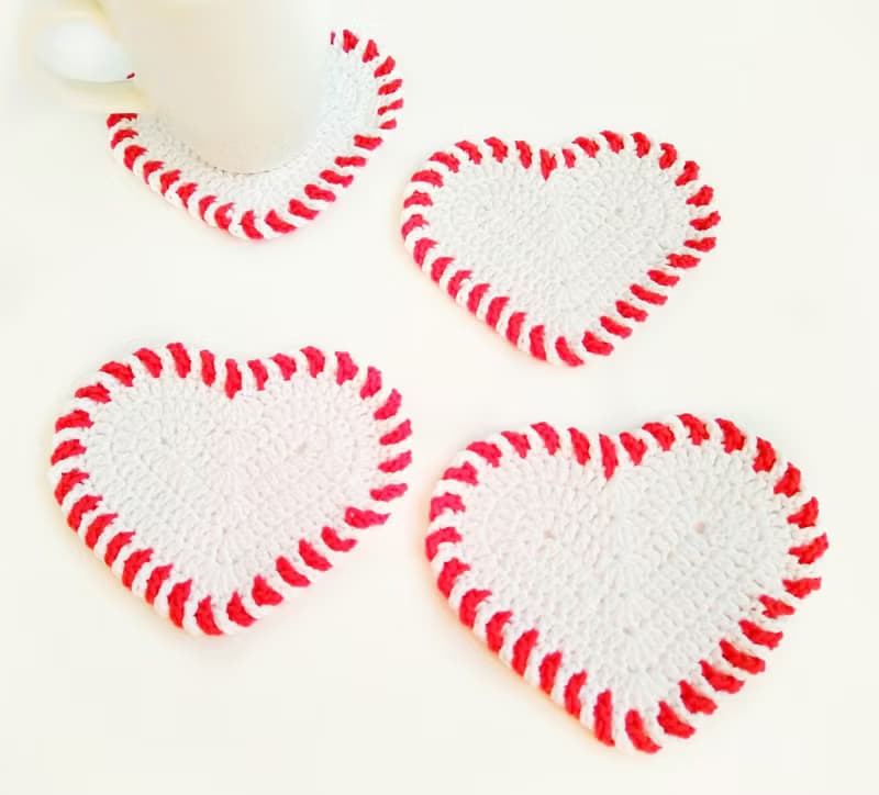 Valentines Day present, Give mom cute gift, Heart coasters, Handmade Valentines