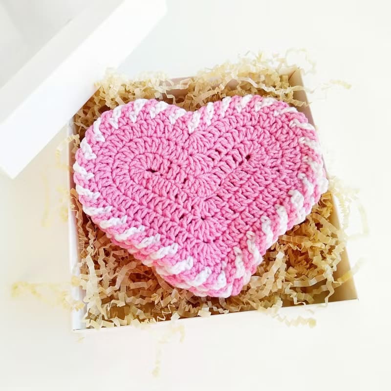 Valentines Day present, Give mom cute gift, Heart coasters, Handmade Valentines