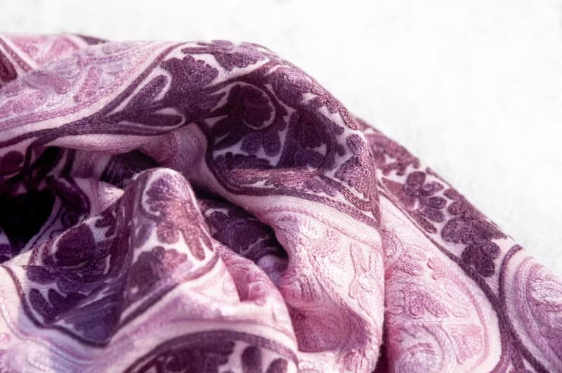 喀什米爾Cashmere 手織圍巾 編織圍巾 羊絨圍巾 純羊毛圍巾披巾 戒指絨披肩 保暖 暖暖 露營必備 登山-刺繡花朵