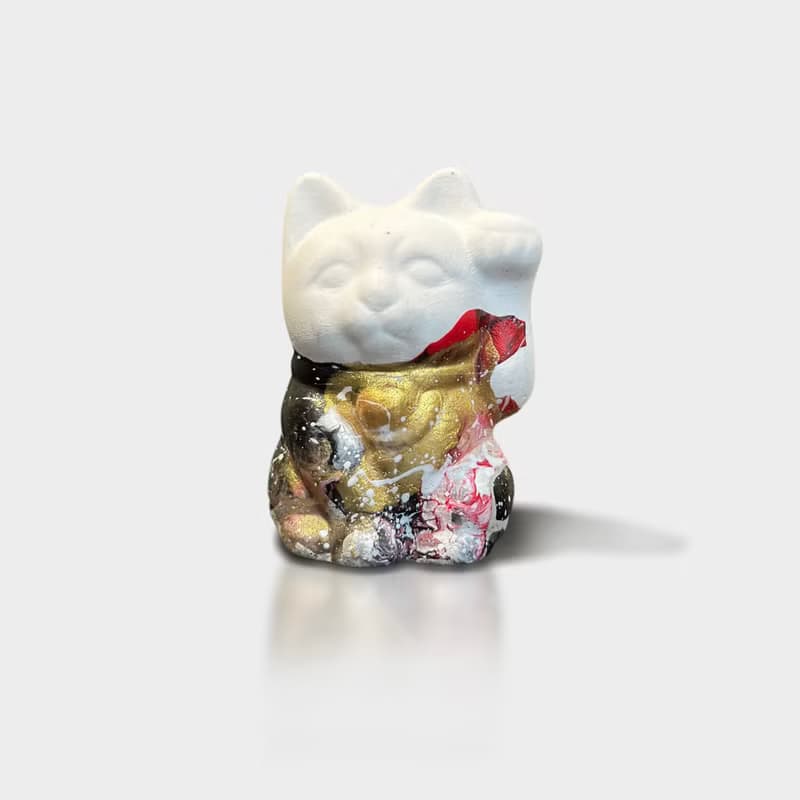 手工製造 I 招財貓擴香石 I 流體藝術 I 中尺寸 I