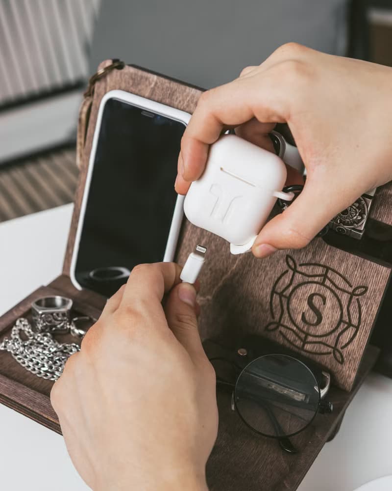 個性化木製擴展塢 鑰匙扣 錢包支架手錶收納包