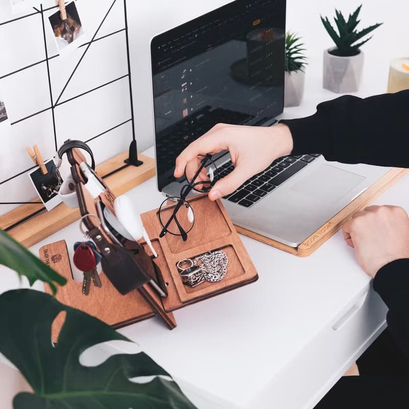 個性化木製擴展塢 鑰匙扣 錢包支架手錶收納包