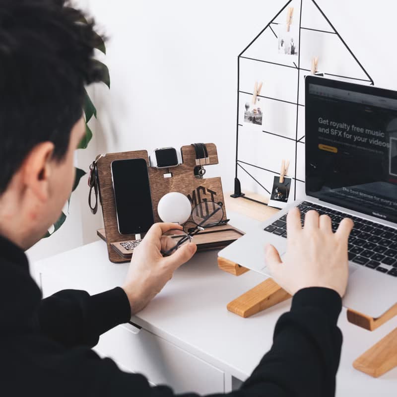 個性化木製擴展塢 鑰匙扣 錢包支架手錶收納包