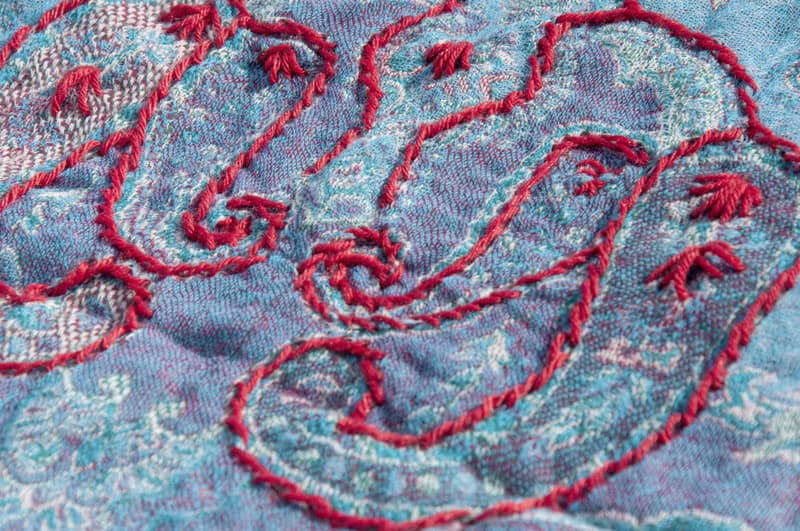 手織圍巾 刺繡羊毛披肩/針織圍巾/刺繡圍巾/羊絨披巾/喀什米爾Cashmere 聖誕節禮物 交換禮物 母親節 父親節-花
