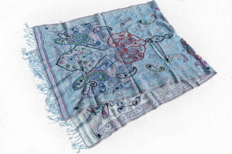 手織圍巾 刺繡羊毛披肩/針織圍巾/刺繡圍巾/羊絨披巾/喀什米爾Cashmere 聖誕節禮物 交換禮物 母親節 父親節-花