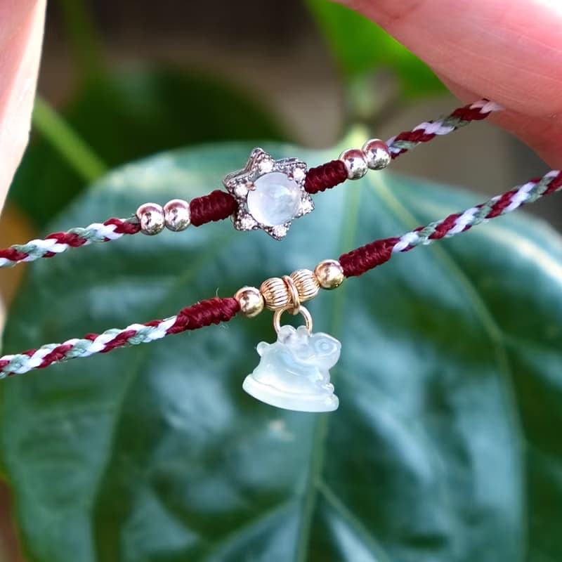 高冰種翡翠手繩 天然緬甸翡翠A貨 蛋面 鹿 手鍊 聖誕禮物 翡翠