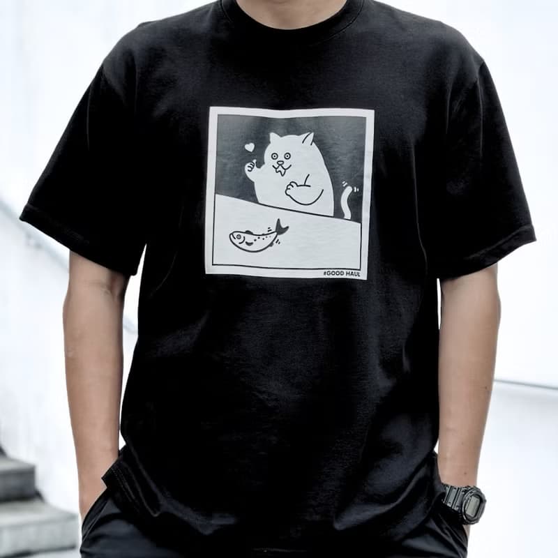 Dining Cat 口水貓 中性短袖T恤 8色男女同款 釣魚俱樂部