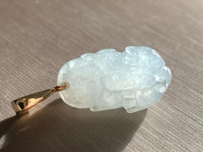 快速出貨 天然A貨緬甸玉翡翠 招財貔貅項鍊 14K包金項鍊 冰糯種